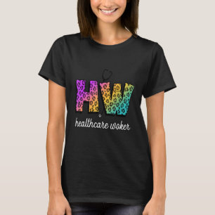 Hw Healthcare Worker Leopard Rainbow Color Style T-Shirt