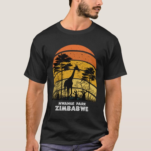 Hwange Park Zimbabwe Safari National Park Game Res T-Shirt (Front)