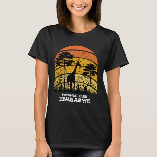 Hwange Park Zimbabwe Safari National Park Game Res T-Shirt (Front)