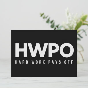 HWPO Hard Work Pays Off Motivational New Years  Invitation