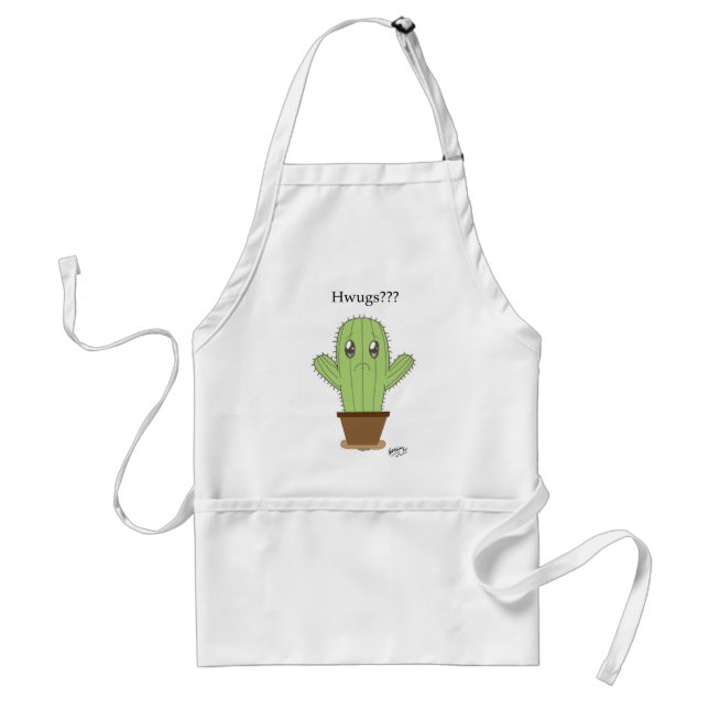 "Hwugs???" Cactus Adult Apron (Front)
