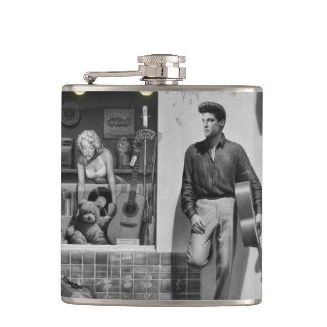 HWY 51 Silver 2 Hip Flask (Front)