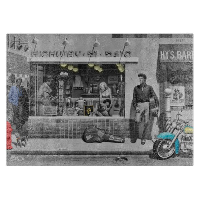 HWY 51 Silver Cutting Board (Front)