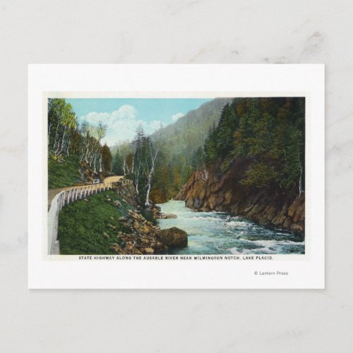 Hwy View of Ausable River near Wilmington Postcard