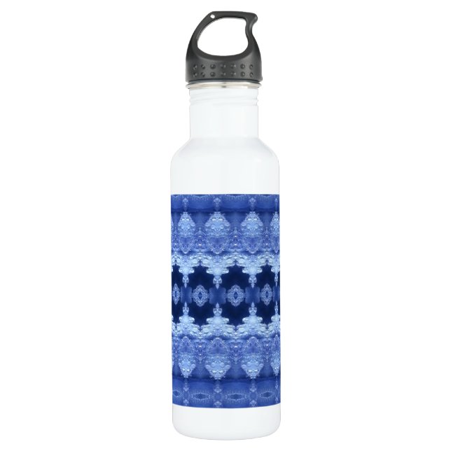 Hy Blue Ikat 2 Stainless Steel Water Bottle (Front)