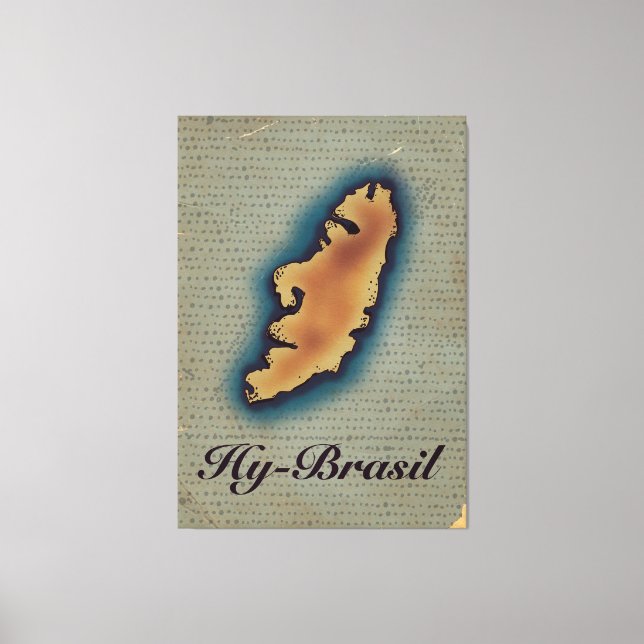Hy-Brazil Mythological Old Map Canvas Print (Front)
