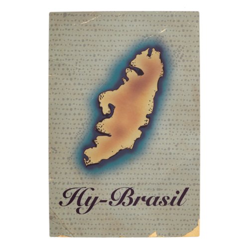 Hy_Brazil Mythological Old Map Metal Print