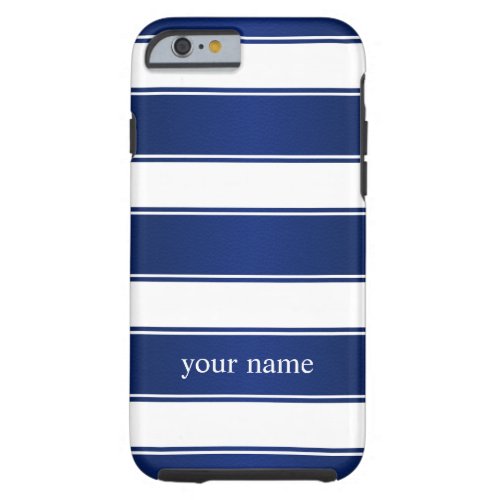 Hyacinth Blue Cream Striped Tough iPhone 6 Case