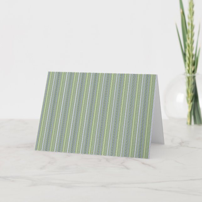 Hyacinth Colored Stripes Folded Thank You Card (Front)