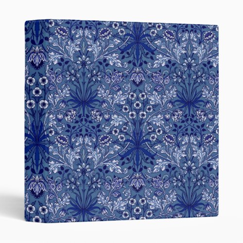 HYACINTH FLORAL IN DELFT BLUE  _ WILLIAM MORRIS 3 RING BINDER