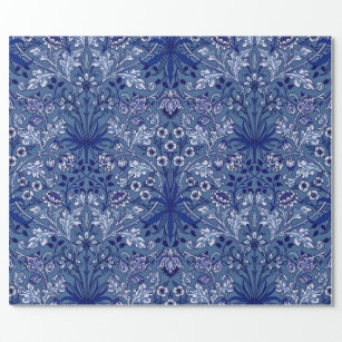 Delft Blue Floral Wrapping Paper