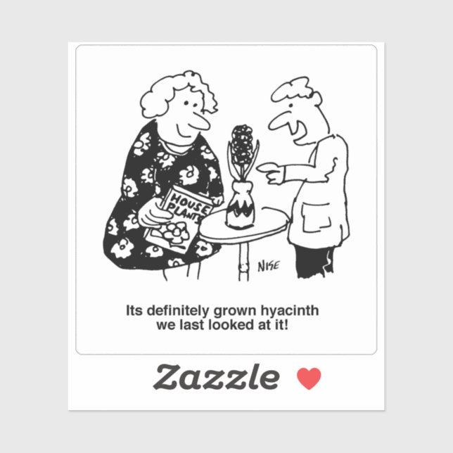 Hyacinth House Plant Pun Cartoon Sticker (Sheet)