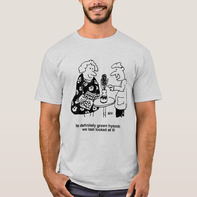 Hyacinth House Plant Pun Cartoon T-Shirt (Front)