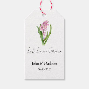 Hyacinth Let love grow wedding seed Gift Tags