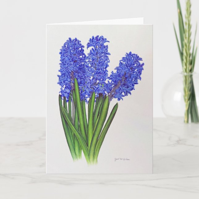 Hyacinth Letterpress Thank You Card (Front)