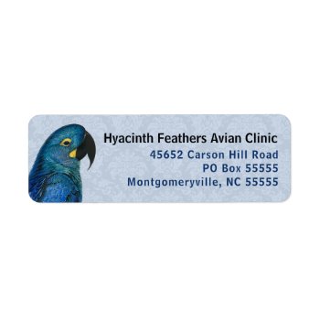 Hyacinth Macaw Avian Business Blue Return Address Label by PAWSitivelyPETs at Zazzle