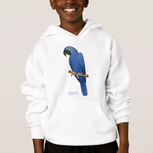 Hyacinth macaw bird cartoon illustration  hoodie