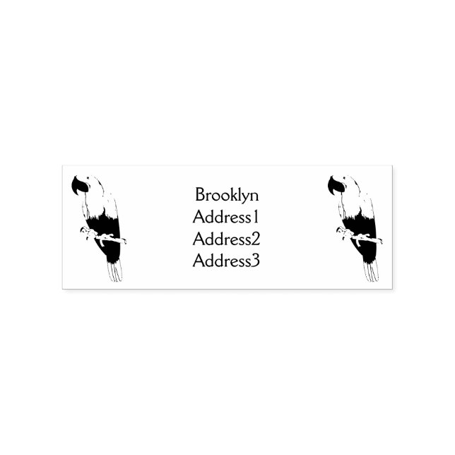 Hyacinth macaw bird cartoon illustration  rubber stamp (Imprint)