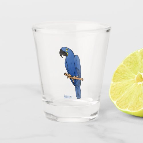 Hyacinth macaw bird cartoon illustration  shot glass