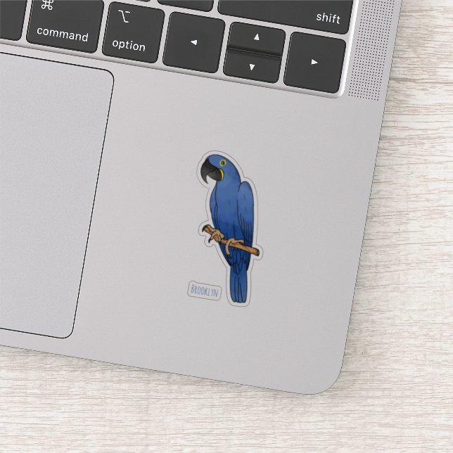 Hyacinth macaw bird cartoon illustration  sticker (Detail)