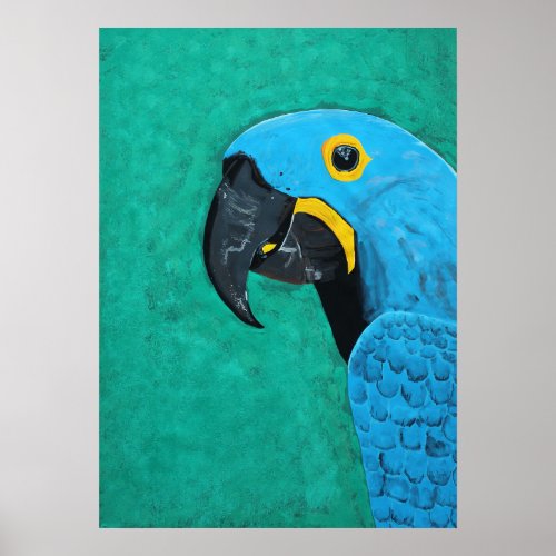 Hyacinth Macaw Gouache Painting Archival Print