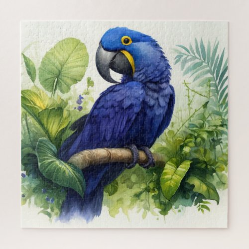 Hyacinth Macaw in Tropical Serenity REF63 _ Waterc Jigsaw Puzzle