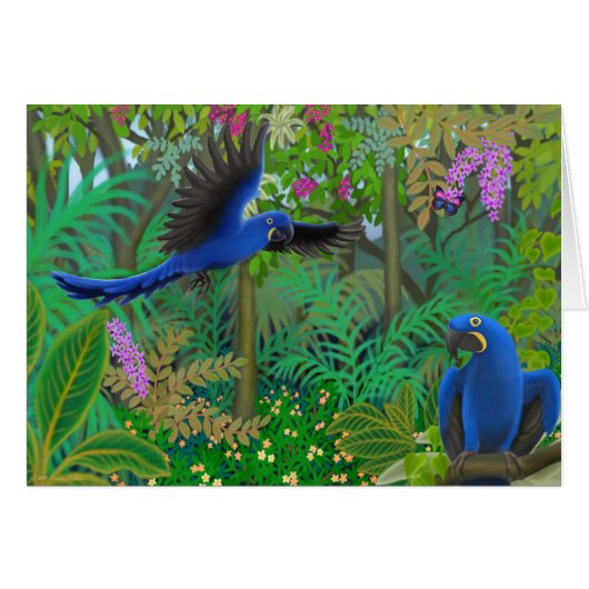 Hyacinth Macaw Jungle Cards (Front Horizontal)