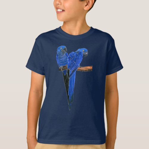 Hyacinth Macaw Pair _ South American Parrot T_Shirt