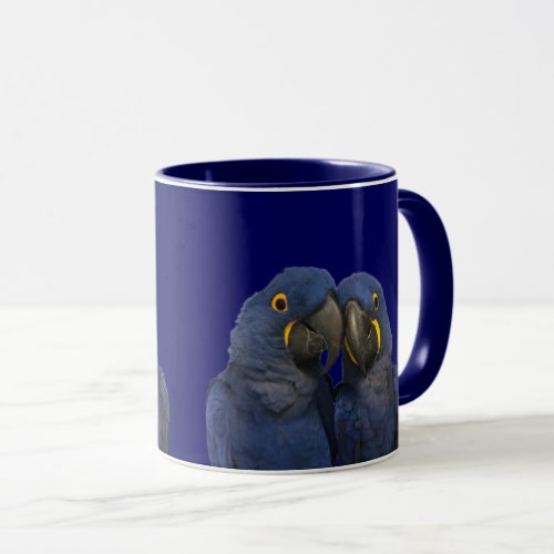 Hyacinth Macaw Parrot Bird Rare Blue Mug