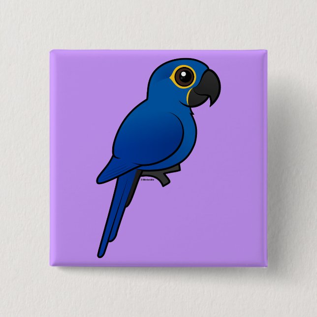 Hyacinth Macaw Pinback Button (Front)