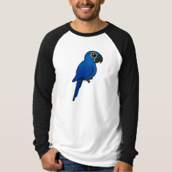 Customizable Hyacinth Macaw Men's Canvas Long Sleeve Raglan T-Shirt