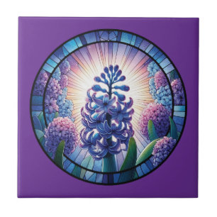 Hyacinth Stained Glass Art Ceramic Tile