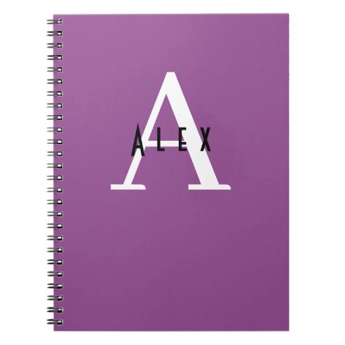 Hyacinth Violet Purple Modern Custom Monogram Notebook