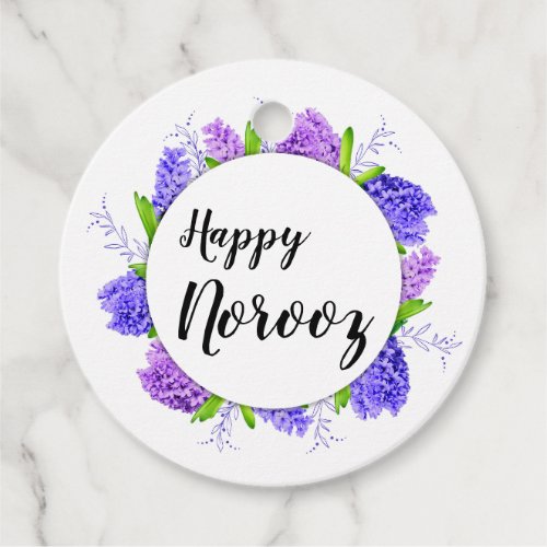 Hyacinth Wreath Purple Happy Norooz New Year Gift Favor Tags