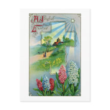 Hyacinths, Cross and Star Vintage Easter