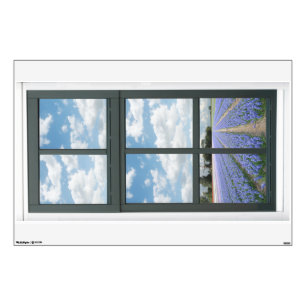 Hyacinths Flowers Floral Fake Window View Wall Sticker