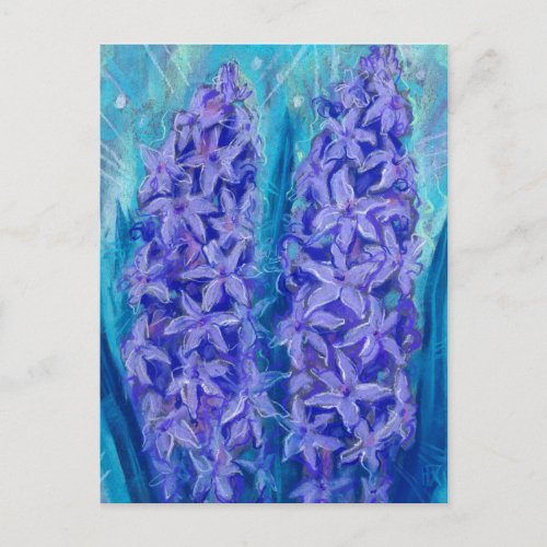 Hyacinths Sping Flower Easter Gift Floral Painting Postcard