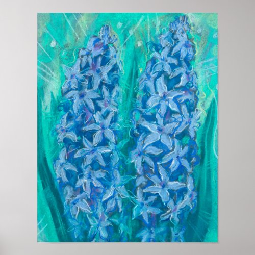 Hyacinths Sping Flower Easter Gift Floral Painting Poster