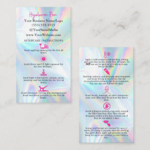 Hyaluron Pen Filler Aftercare Instruction Cards