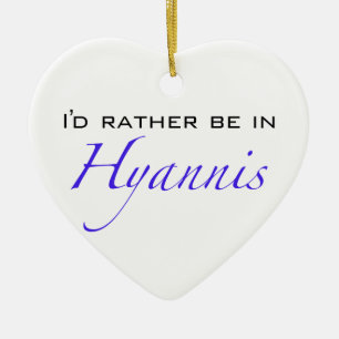 Hyannis MA - Script Ceramic Ornament