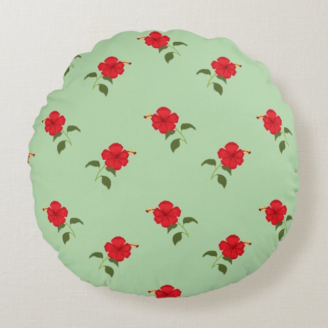 Hybiscus Round Pillow (Front)