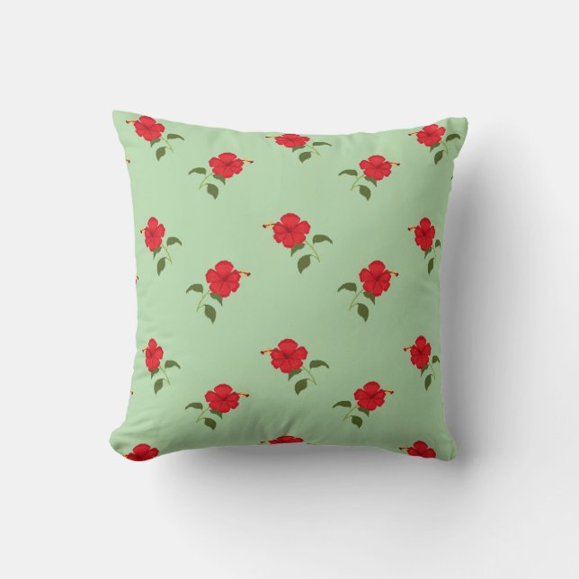 Hybiscus Throw Pillow (Front)