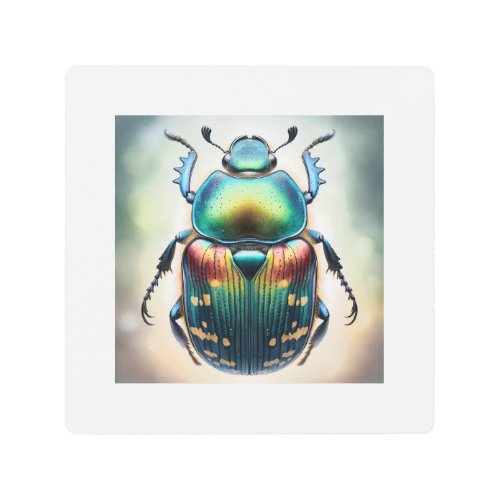 Hybolasius Beetle IREF909 _ Watercolor Metal Print