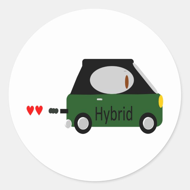 Hybrid Car Classic Round Sticker (Front)