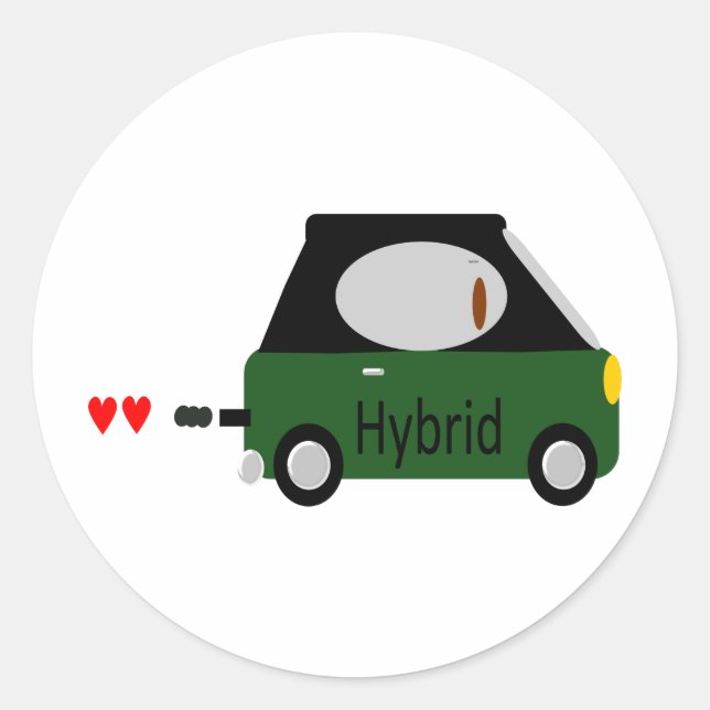 Hybrid Car Classic Round Sticker (Front)