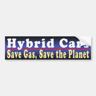 Hybrid Cars Save Bumper Sticker