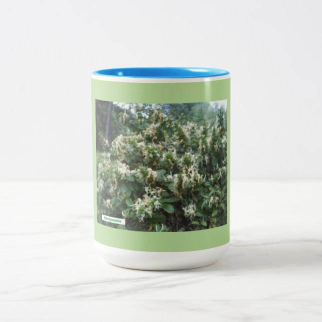 Hybrid Honeysuckle Blooms Two-Tone Coffee Mug (Center)