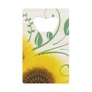 Hybrid Nouveau Sunflowers Credit Card Bottle Opener