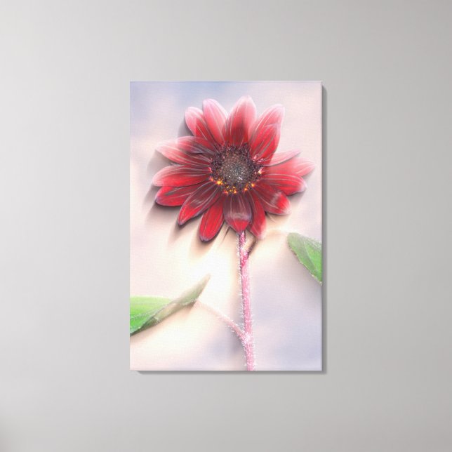 Hybrid sunflower blowing in the wind canvas print (Front)