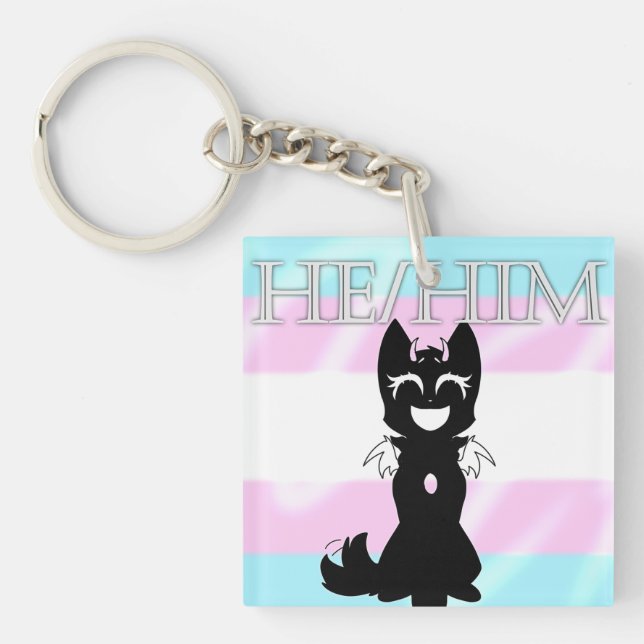 Hybrid Trans Keychain (He/Him) (Front)